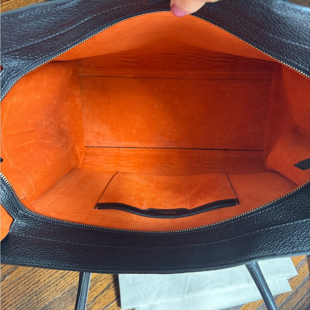 Mulberry Black Leather Tote with Orange Interior - Picture 6 of 12